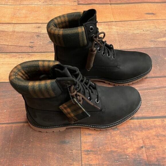 Timberland Premium Men Black 6" Nubuck/Plaid Waterproof Boots -  Sizes: 12 - Picture 1 of 11
